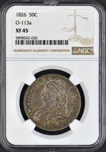 1826 Bust Half Dollar 50C O-113a XF45 NGC Coingiants