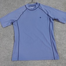 Coolibar Shirt Medium Blue Rashguard UPF 50 Raglan Sleeves