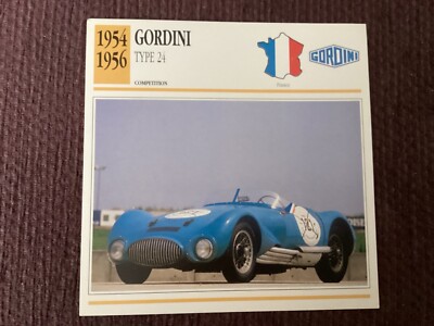 Gordini Type 24,   1954-56, Competition Car, France,  Collectors Card