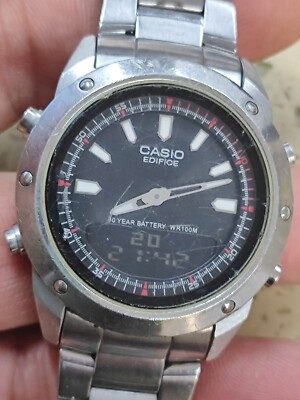 Vintage Casio Edifice EFA-118 QW.2747TELEMEMO 30 World Time Black Dial Working