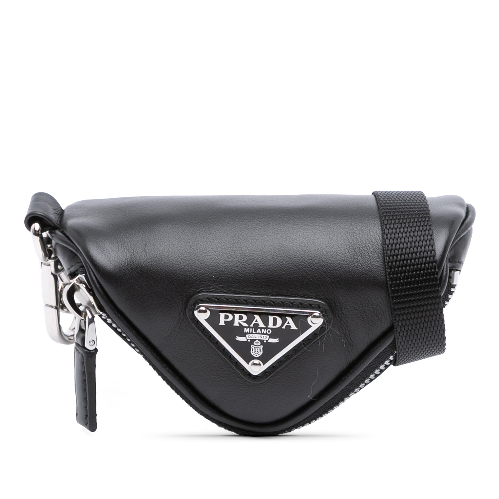 Authenticated Prada Mini Soft Nappa Triangle Pouc… - image 1