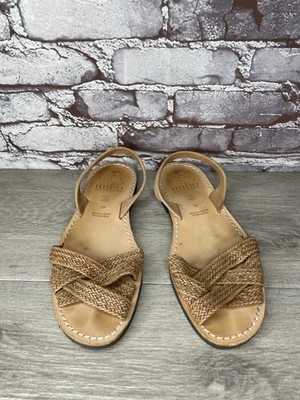 MIBO AVARCAS Tan Brown Leather Woven Slingback Sandals Women s Sz 41EU/10.5M US
