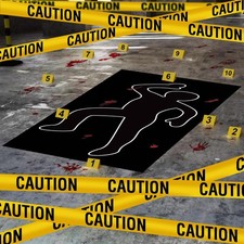 16 Pieces Halloween Crime Scene Decorations Kit Murder Mystery Dinner Party...