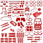 Red Interior Exterior Accessories Full Trims Kit For Jeep Wrangler JK 2007-2017