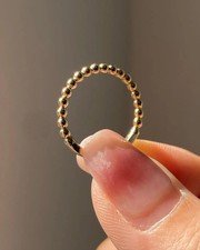 925 Sterling Silver Half Eternity Beaded Bridal Plain Matching Dotted Band