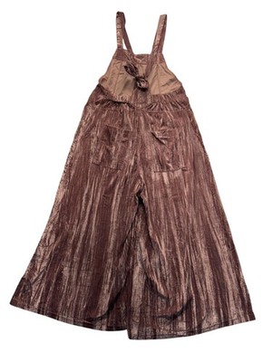 Natural Life Velvet Wide-Leg Overalls Brown Size Small, Pockets 43