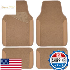 CAR PASS Beige 4pc Waterproof Car Floor Mats Universal SUV Truck Anti-Slip Drive