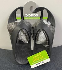 OOFOS Sandals Mens 7 Womens 9 OORIGINAL Recovery Sandal Black Flip Flop Thong