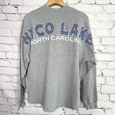 Spirit Jersey Hyco Lake North Carolina Long Sleeve Shirt M Gray Crewneck