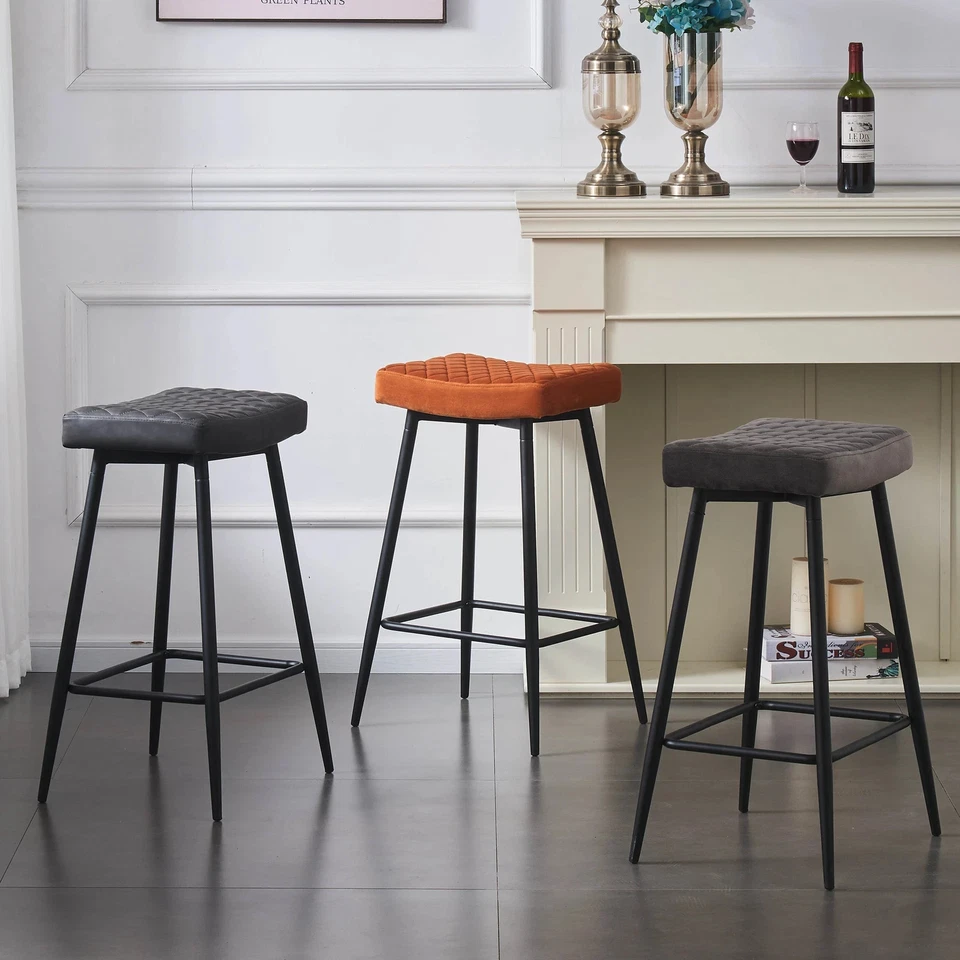 2X4X Breakfast Bar Stool Home Kitchen Pub Bar Stools With Footrest High Chai - Image 4 of 4