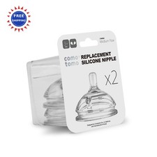 Silicone Replacement Nipple 2 Count Fast Flow 6 Months Comotomo NT3