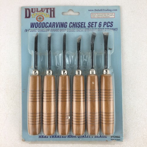 Duluth Trading Co 6 Pcs Wood Carving Chisels Tool Set Wood Handles Japan 92066