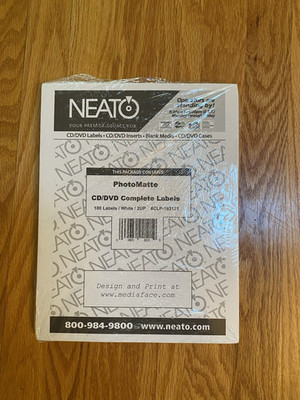 Neato 100 PhotoMatte CD/DVD Complete Labels, sealed