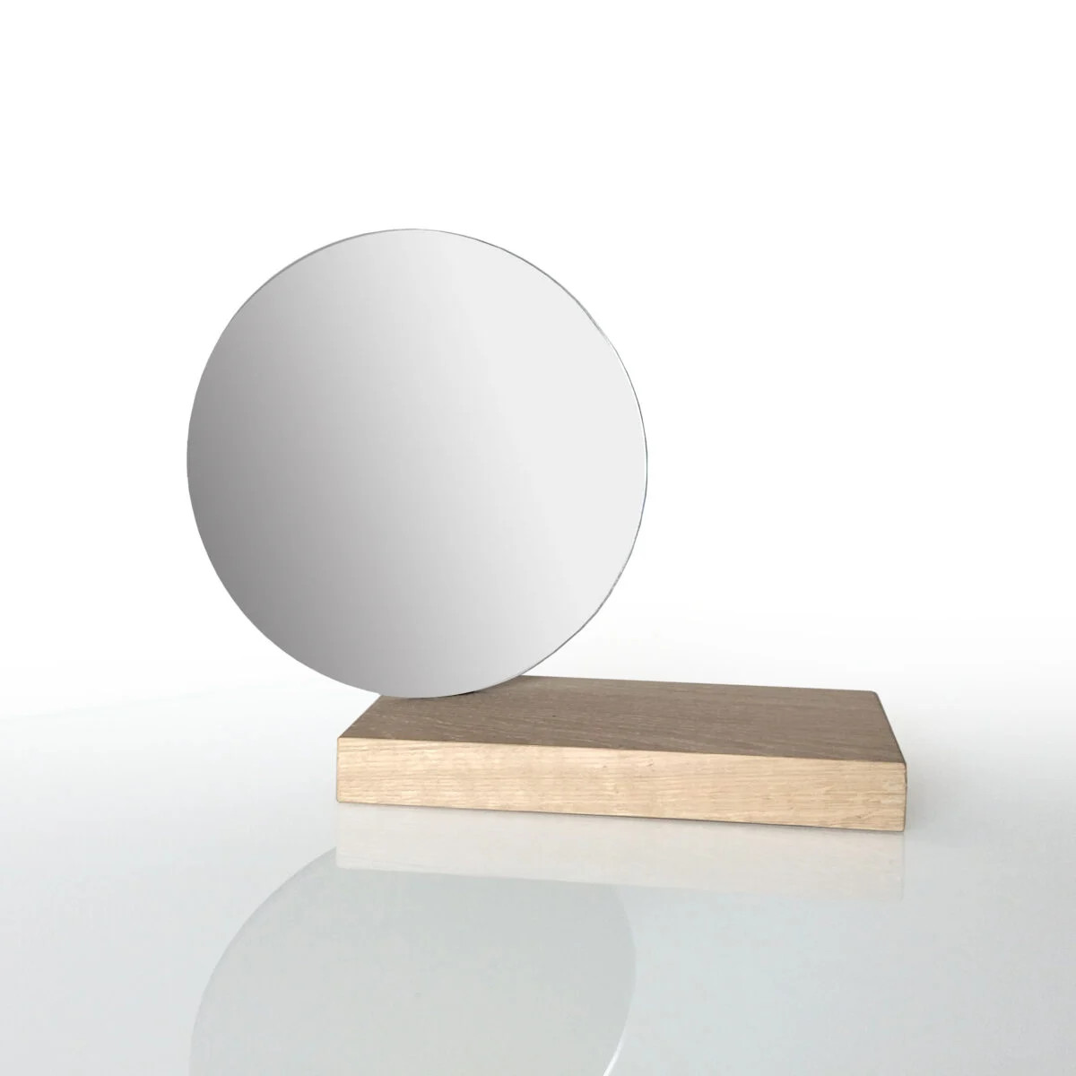 Miroir de table en chêne stable pour maquillage précis sans fatigue visuelle