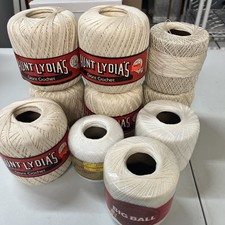 Lot of 9 Crochet Thread Balls Aunt Lydia s, Clark s.