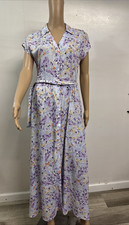 H&M TIE BELT SHIRT DRESS LIGHT BLUE/PURPLE FLORAL SIZE XS  WOMEN'S NWOT!