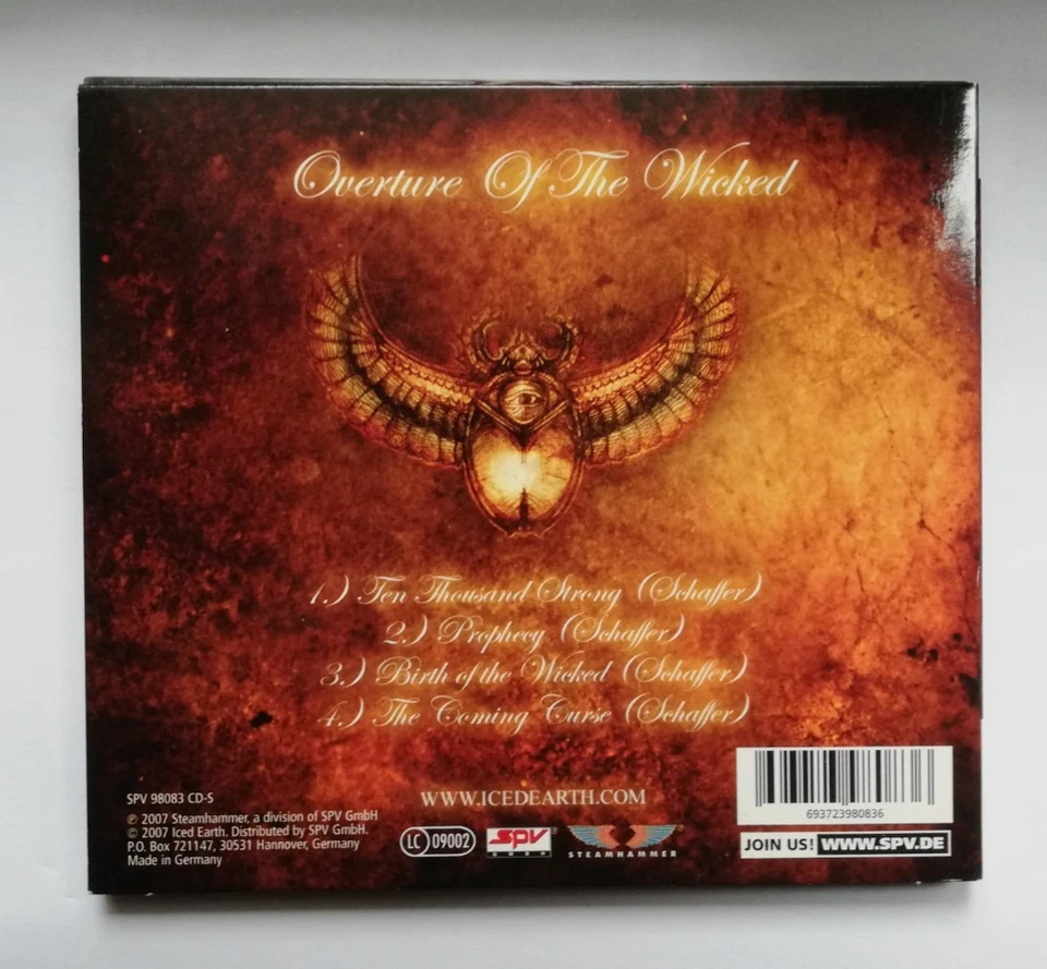 Iced Earth – Overture Of The Wicked - Maxi CD (SPV 98083 CD-S) Zustand sehr gut - Bild 2 von 2
