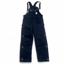 VTG Carhartt Canvas Bib Overalls - Insulated - R41 BLK - Black - Mens 36x34