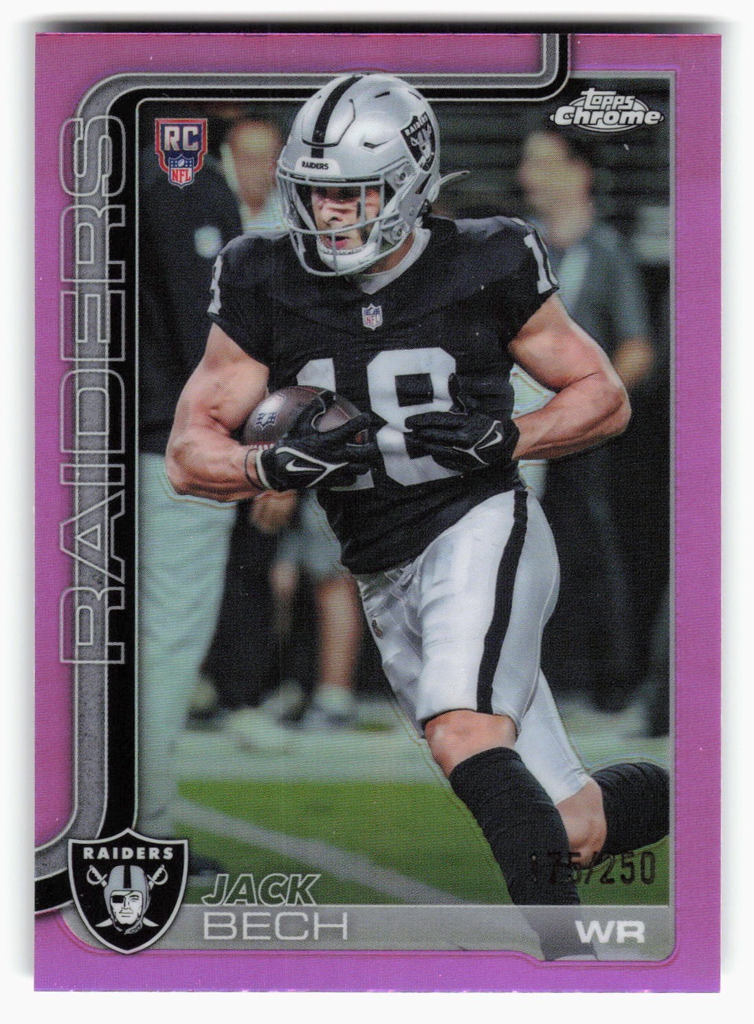 Jack Bech 2025 Topps Chrome Pink Refractor #388 #/250 Raiders