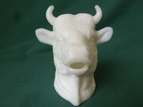 Antique Pat t Aplid For Atterbury Milk Glass Bull Mustard Pot
