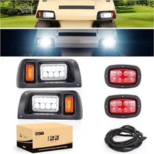 10L0L Golf Cart LED Headlight Tail Light Kit for Club Car DS 1993+ Gas Electric