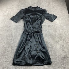 Arden B. Satin Dress Womens Small Short Sleevs Button