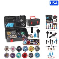 Educational Battling Top Game Set - 12 Tops, Launchers  Portable Case for Kids