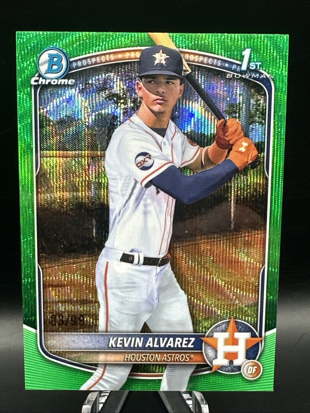2025 Bowman Chrome Prospects Kevin Alvarez 1st  #BCP-227 Green Wave Ref /99