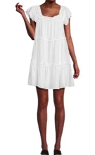 The Faye Linen Blend Mini Dress By Allison New York in White Size M