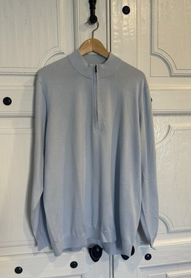 Ashworth Men s 1/4 Zip Pullover Sweater - 2XL - Sky Blue - NWT
