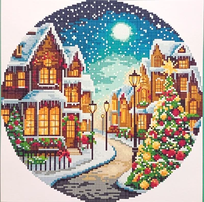 JOY SUNDAY Christmas Eve 3 - 14 Count Cross Stitch Kit - Aida Size 31 x 31cm
