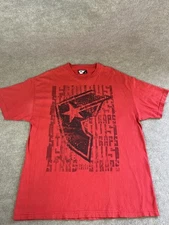 Vintage Famous T Shirt XL Red Graphic Stars Stripes Skate Grunge Punk