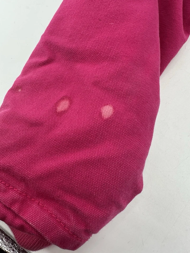 Carhartt Duck Canvas Jacket Girls M (10-12) Pink Hooded Sherpa Lined Full Zip - Image 4 of 4