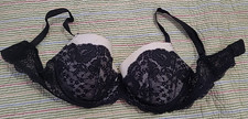 Victoria's Secret Body By Victoria Black Beige Lacy Bra 36D
