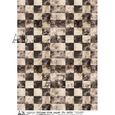 Weathered Checks | A4 Rice Paper | Paper for Decoupage | AB Studios