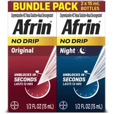 No Drip Original + Night Nasal Mist Bundle Pack, Non-Drowsy, Fast-Acting Deco...