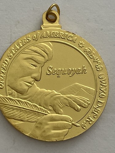 Pendentif fausse monnaie vintage Seqoyah 2017 - Photo 4/5