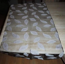 Oblong sheer scarf wrap shawl; leaf applique; NWT; 66x25; black, gray