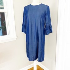 Ann Taylor Factory Blue Bell Sleeve Shift Dress