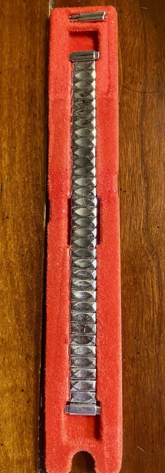 NUEVA CORREA DE RELOJ DE EXPANSIÓN DIPLOMÁTICA DE COLECCIÓN para damas plateada 10-13 mm asas 5-3/8” de largo Foto 4 de 4