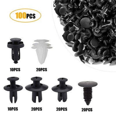 100x Car Plastic Clips Fastener Push Retainer Door Trim Panel Fender Rivets Kit