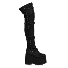 Ellie 5" Chunky Heel Platform Thigh High Boots Adult Women Shoes 500/Fumiko