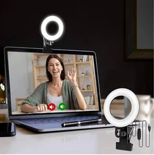Video Conference Lighting Kit Ring Light for Monitor Clip Onfor Remote Workin...