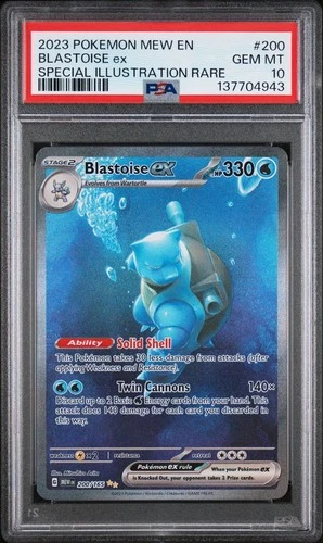 2023 POKEMON MEW EN-151 SPECIAL ILLUSTRATION RARE #200 BLASTOISE EX PSA 10