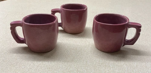 Frankoma Pottery Red Bud Mugs - set of 3