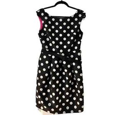 Eliza J Polka Dot Belted Dress Size 8