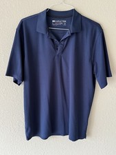 Ariat Tek Heat Series Breathable Short Sleeve Polo Shirt Large Blue Solid Design