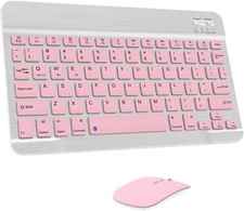 Bluetooth QWERTY Keyboard 10 Inch, Ultra-Slim Wireless, Lag-Free, Silent, Compat