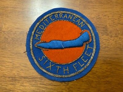 USN Navy 1960s Mediterranean Sixth Fleet Bullion Patch