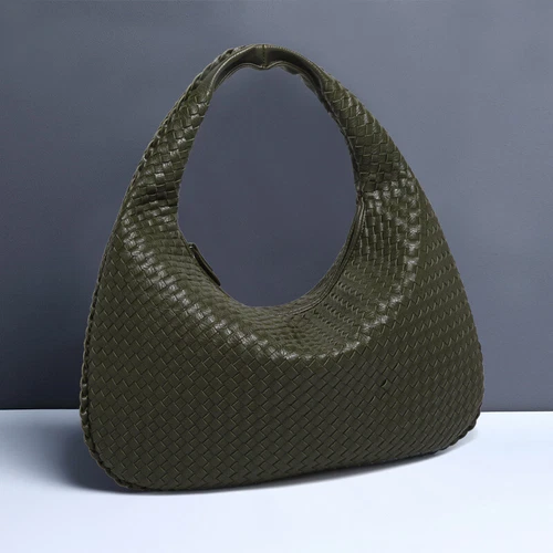 Large Capacity Woven Handbag Ladies Hobo Tote Designer Soft Leather Shoulder Bag - Picture 17 of 43
